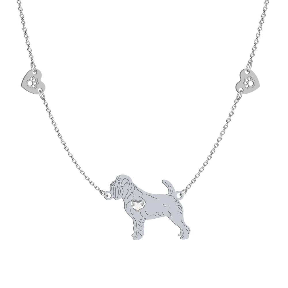 Naszyjnik z psem Gryfonik Belgijski srebro GRAWER GRATIS - MEJK Jewellery