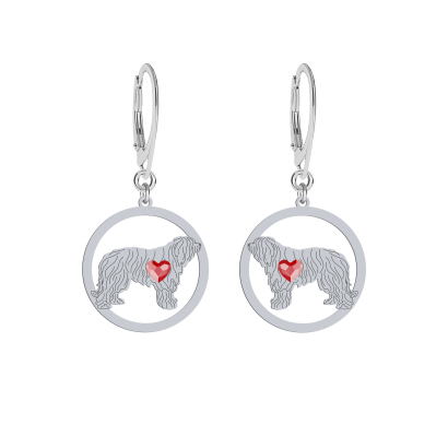 Silver South Russian Shepherd Dog engraved earrings - MEJK Jewellery