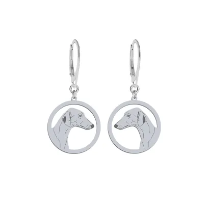 Silver Azawakh engraved earrings  - MEJK Jewellery