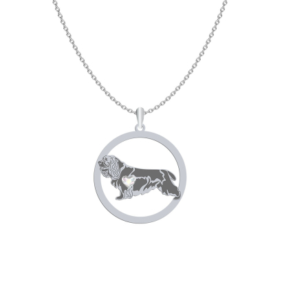 Silver Sussex Spaniel necklace, FREE ENGRAVING - MEJK Jewellery
