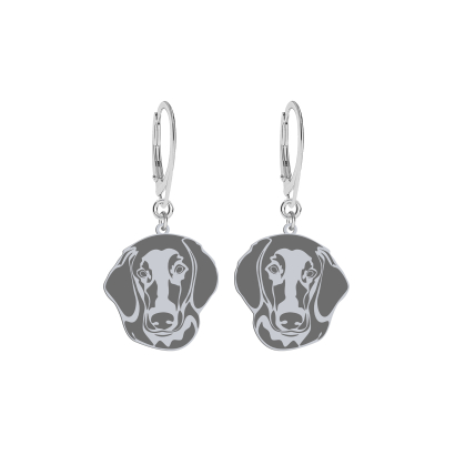 Silver Flat Coated Retriever earrings, FREE ENGRAVING - MEJK Jewellery
