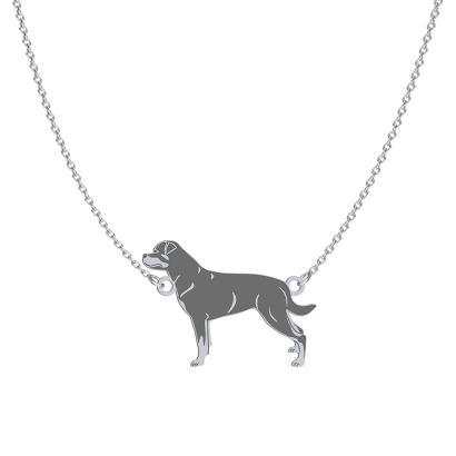 Silver Rottweiler necklace, FREE ENGRAVING - MEJK Jewellery