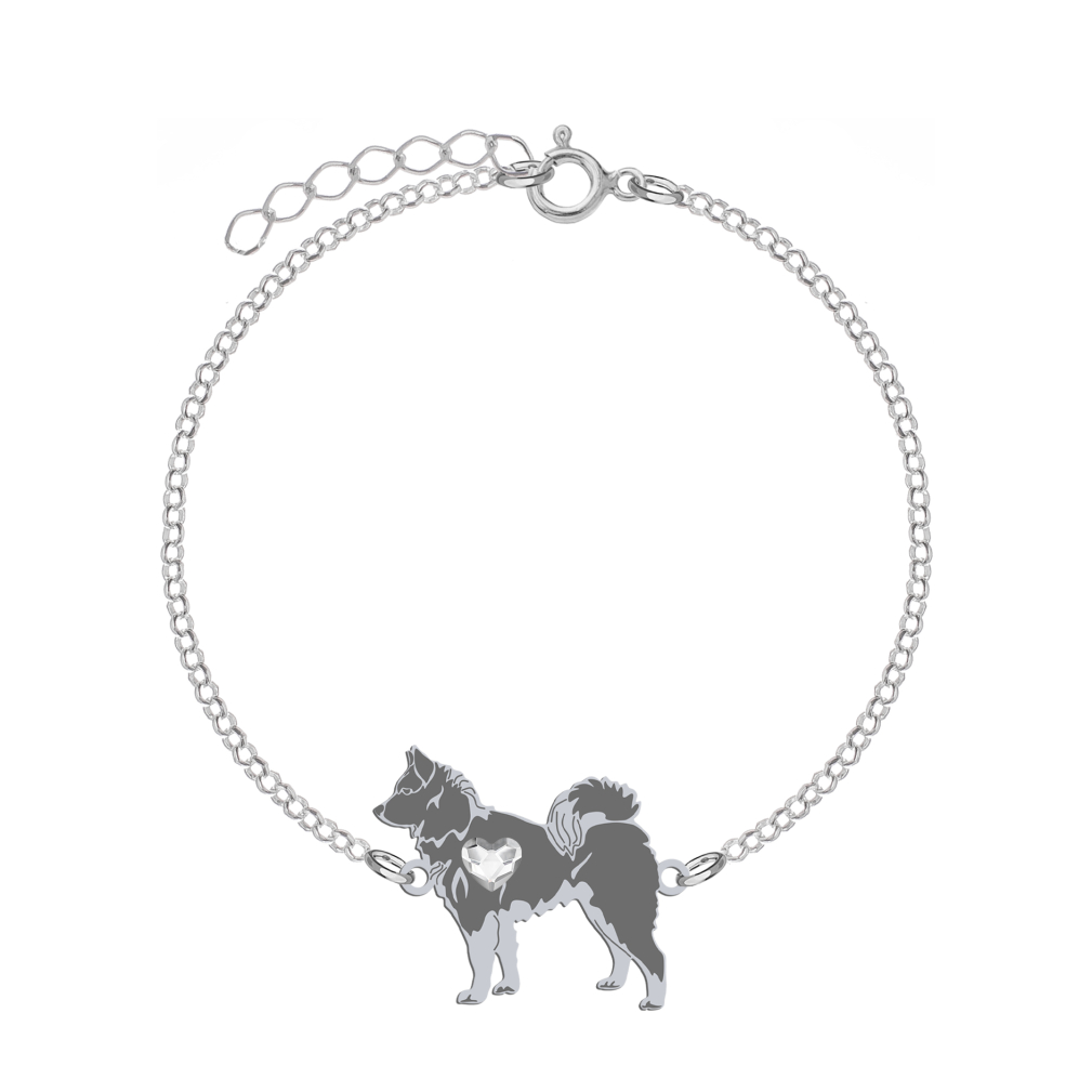 Bransoletka z psem Karelian Bear Dog srebro GRAWER GRATIS - MEJK Jewellery