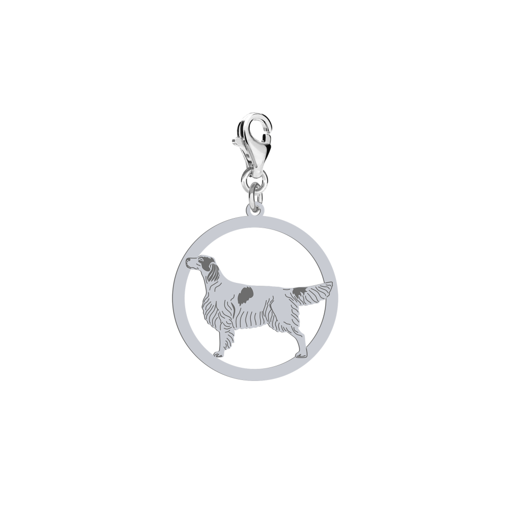 Silver Irish Red and White Setter engraved charms - MEJK Jewellery