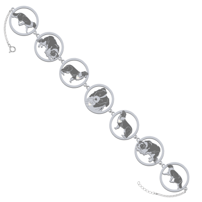 Silver Border Collie bracelet, FREE ENGRAVING - MEJK Jewellery