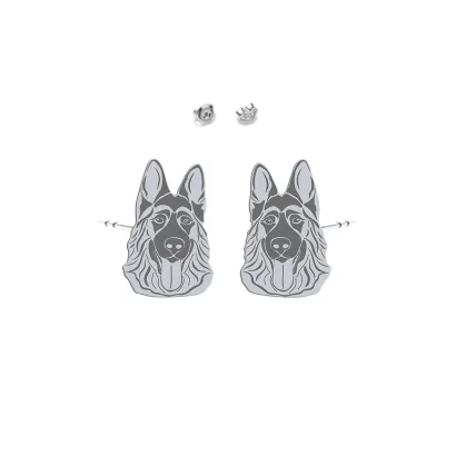 Silver German Shepherd earrings - MEJK Jewellery