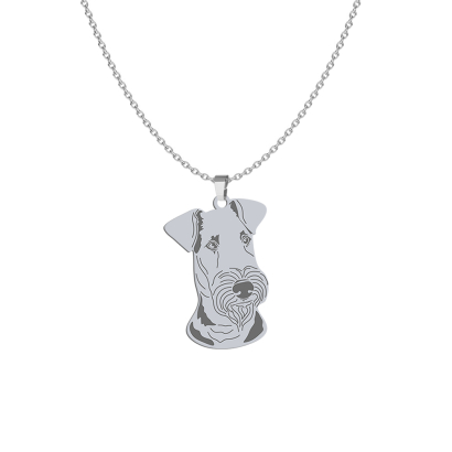 Silver Airedale Terrier engraved necklace - MEJK Jewellery
