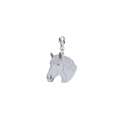 Silver Percheron Horse charms FREE ENGRAVING - MEJK Jewellery