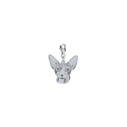 Charms z kotem Sphynx srebro GRAWER GRATIS - MEJK Jewellery