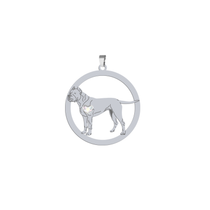 Silver Dogo Argentino pendant, FREE ENGRAVING - MEJK Jewellery