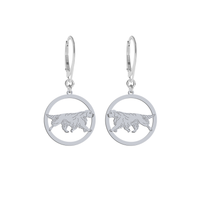 Silver Clumber Spaniel engraved earrings - MEJK Jewellery