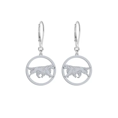 Silver Clumber Spaniel engraved earrings - MEJK Jewellery