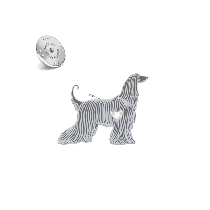 Silver Afghan Hound pin - MEJK Jewellery