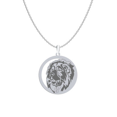 Silver Caucasian Shpeherd Dog necklace, FREE ENGRAVING - MEJK Jewellery