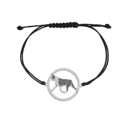 Bransoletka z psem grawerem Boston Terrier srebro - MEJK Jewellery