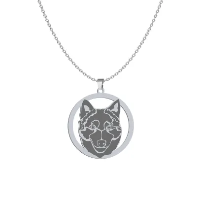 Silver Schipperke necklace with a heart, FREE ENGRAVING - MEJK Jewellery