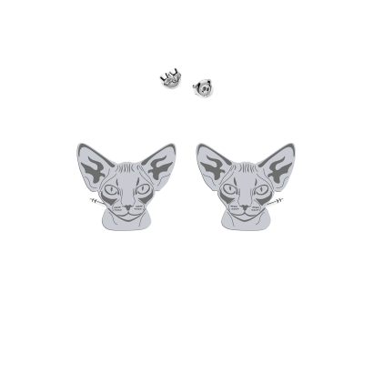 Silver Devon Rex Cat earrings - MEJK Jewellery