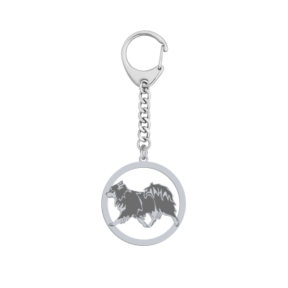 Silver Finnish Lapphund keyring, FREE ENGRAVING - MEJK Jewellery