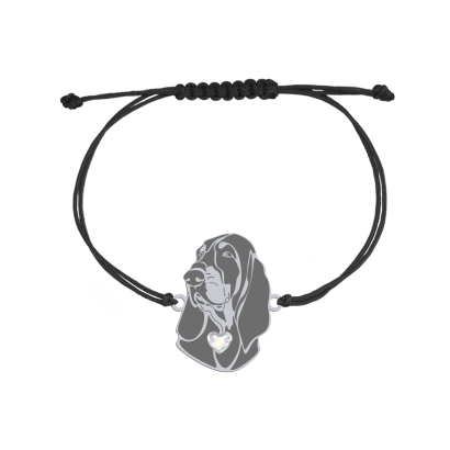 Silver Petit Bleu de Gascogne string bracelet, FREE ENGRAVING - MEJK Jewellery