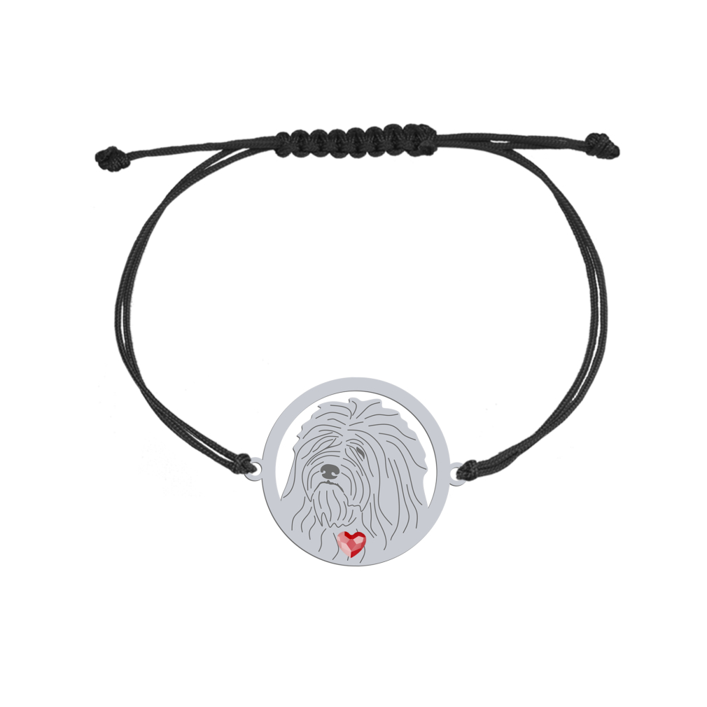 Silver ODIS engraved string bracelet with a heart - MEJK Jewellery