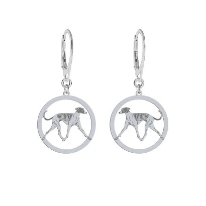 Silver Hungarian Greyhound engraved earrings - MEJK Jewellery