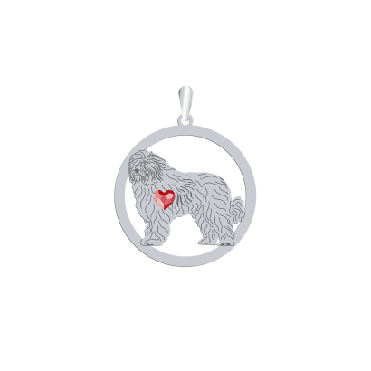 Silver Romanian Mioritic Shepherd  engraved pendant with a heart - MEJK Jewellery