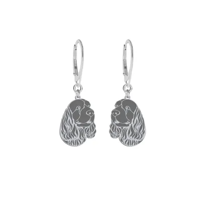 Sussex Spaniel earrings, FREE ENGRAVING - MEJK Jewellery
