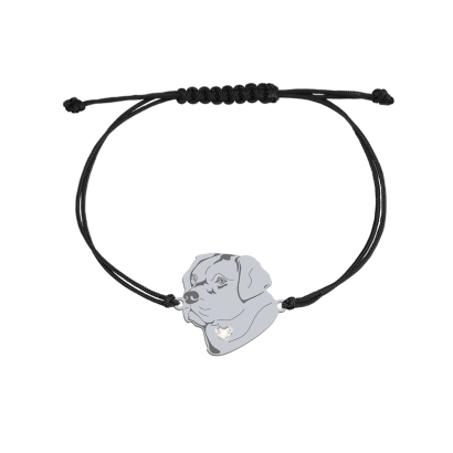Bransoletka z Labradorem srebro sznurek GRAWER GRATIS - MEJK Jewellery