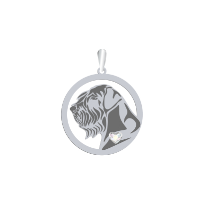 Silver Giant Schnauzer engraved pendant - MEJK Jewellery