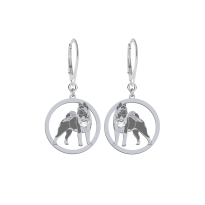Silver American Akita engraved earrings - MEJK Jewellery