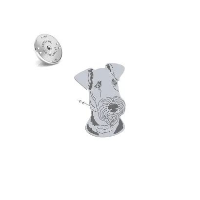 Silver Airedale Terrier pin - MEJK Jewellery