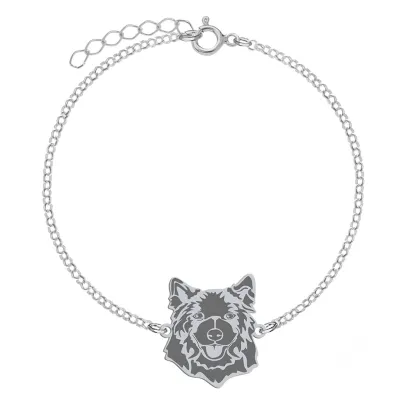 Silver Swedish Lapphund engraved string bracelet - MEJK Jewellery