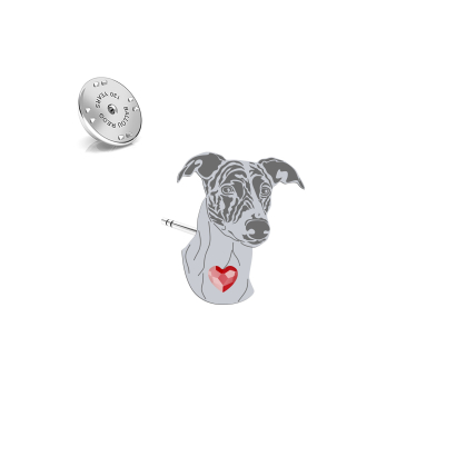 Wpinka z psem sercem Chart Węgierski srebro - MEJK Jewellery