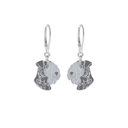 Silver Lakeland Terrier earrings, FREE ENGRAVING - MEJK Jewellery