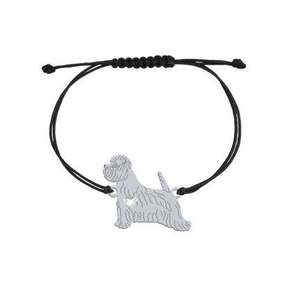 Silver West highland white terrier engraved string bracelet with a heart - MEJK Jewellery