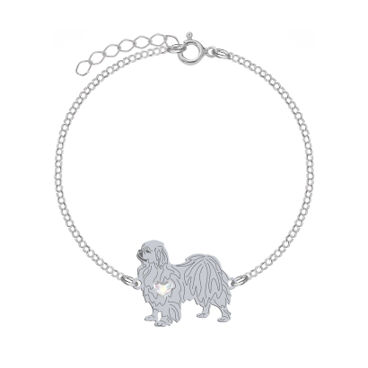 Silver Tibetan Spaniel engraved bracelet - MEJK Jewellery