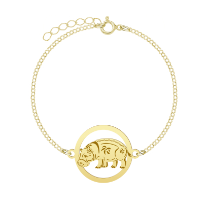 Bransoletka z Hipopotamem srebro pozłacane - MEJK Jewellery