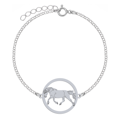 Silver Haflinger Horse bracelet, FREE ENGRAVING - MEJK Jewellery