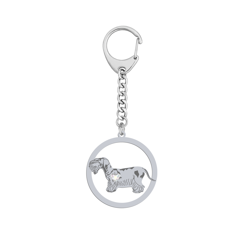 Silver Cesky Terrier engraved keyring - MEJK Jewellery