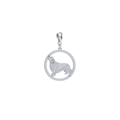 Silver Clumber Spaniel engraved charms - MEJK Jewellery