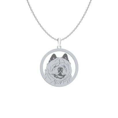 Silver Chow chow Soft engraved necklace - MEJK Jewellery