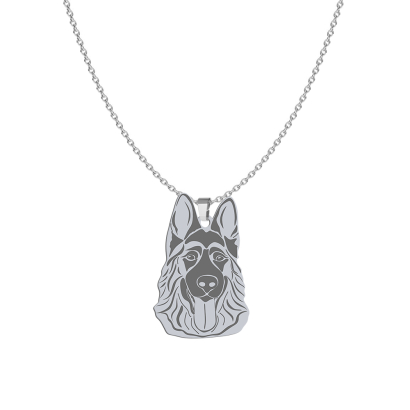 Silver German Shepherd necklace, FREE ENGRAVING - MEJK Jewellery
