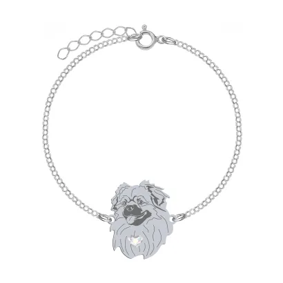 Silver Tibetan Spaniel bracelet, FREE ENGRAVING - MEJK Jewellery