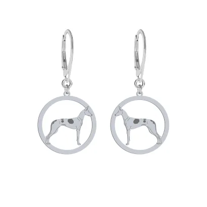 Silver  Ibizan Hound engraved earrings - MEJK Jewellery