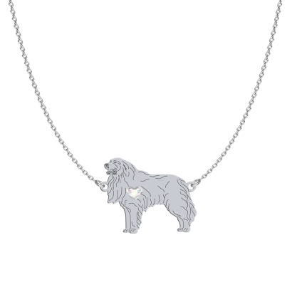 Naszyjnik z sercem psem Pirenejski Pies Górski srebro GRAWER GRATIS - MEJK Jewellery