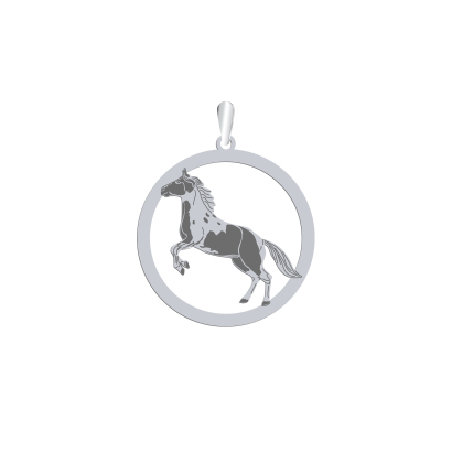 Silver American Paint Horse pendant, FREE ENGRAVING - MEJK Jewellery