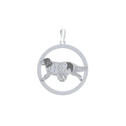 Silver Landseer pendant, FREE ENGRAVING - MEJK Jewellery