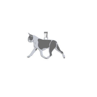 Silver Boston Terrier pendant, FREE ENGRAVING - MEJK Jewellery