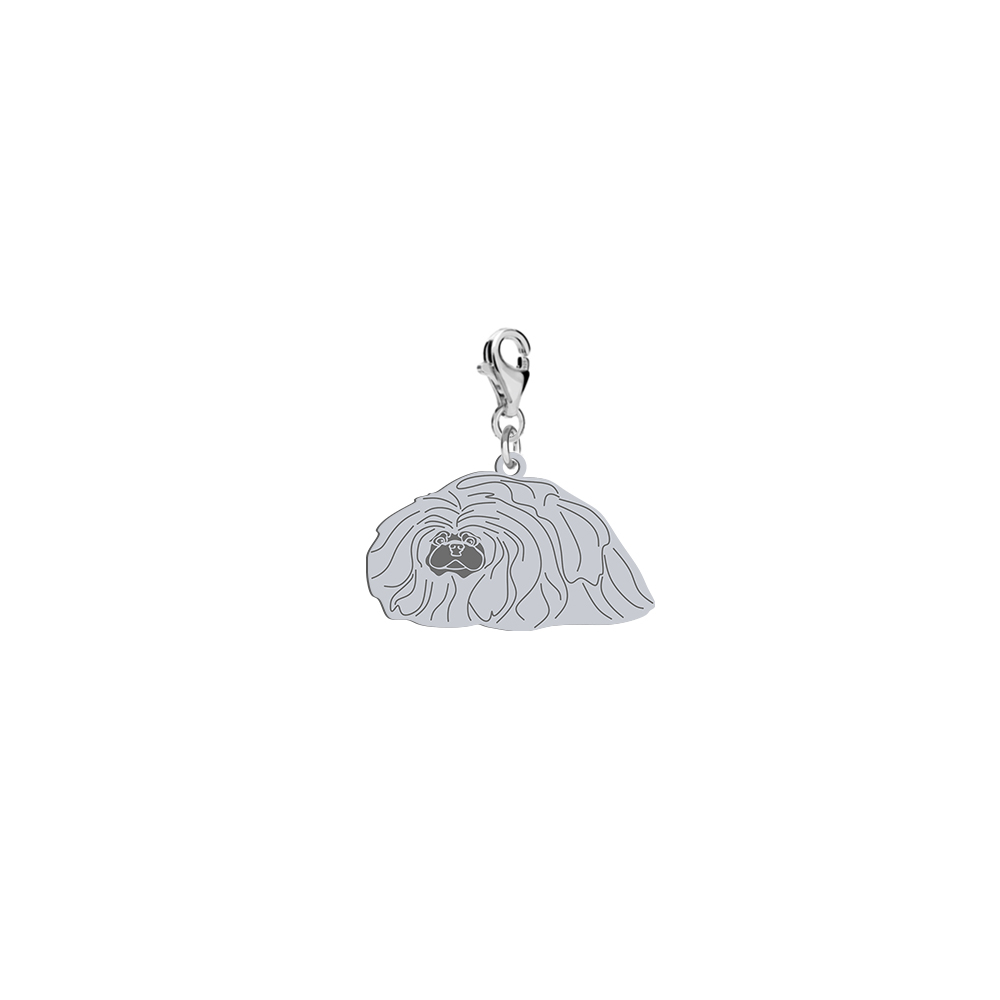 Silver Pekingese charms, FREE ENGRAVING - MEJK Jewellery