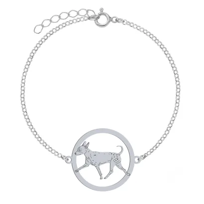 Bransoletka z psem grawerem  American Hairless Terrier srebro - MEJK Jewellery